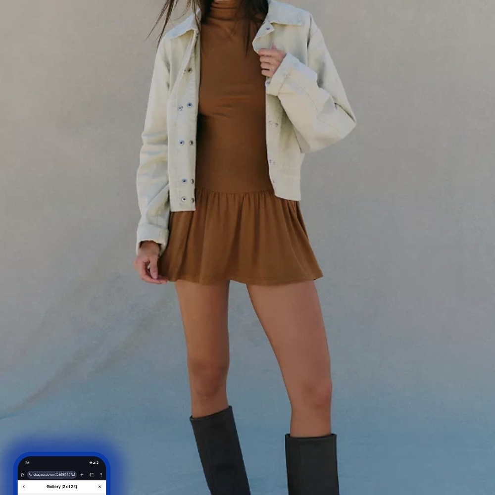 Free People Drop Waist Mini Dress Black